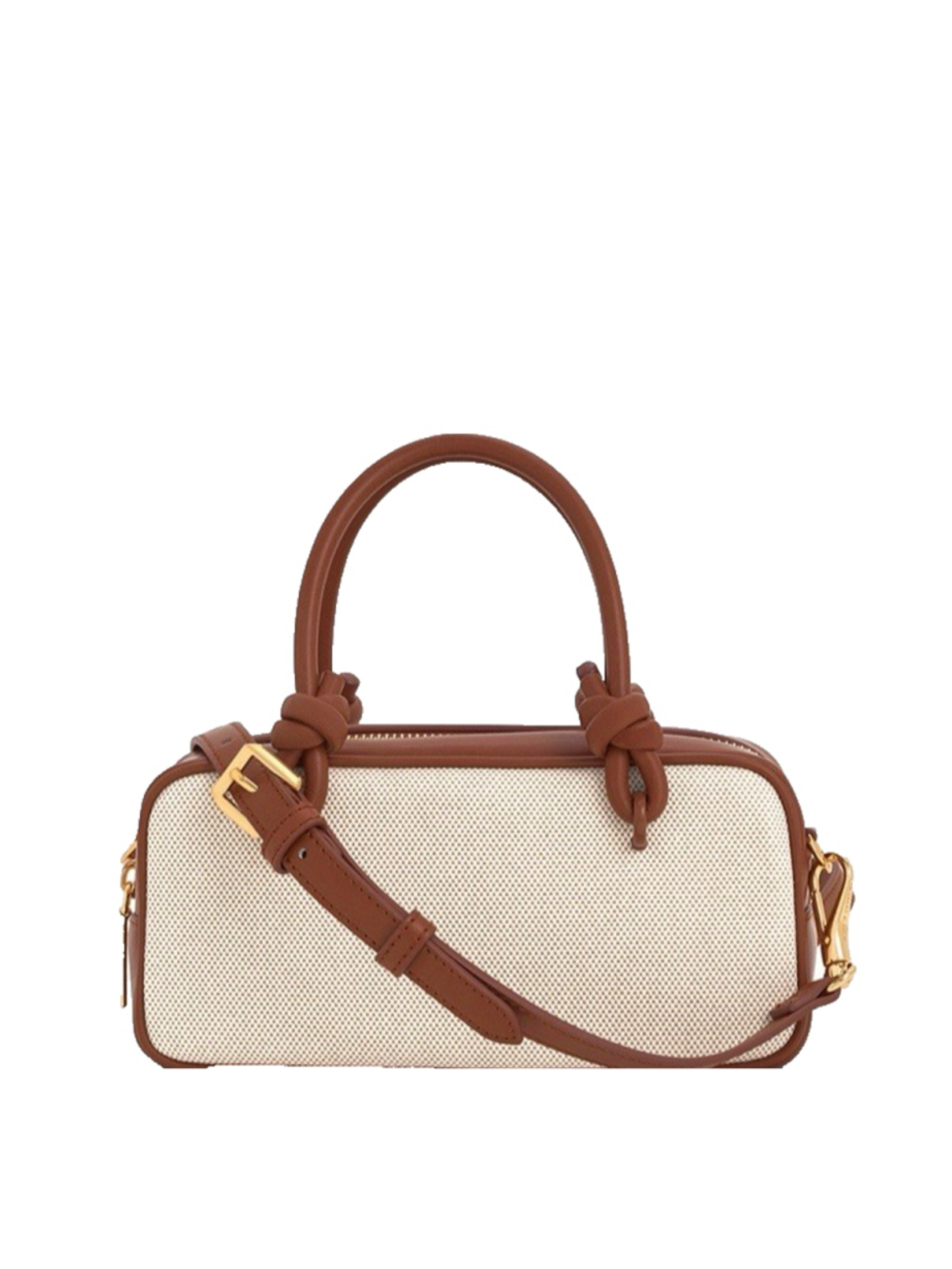 Charles & Keith Sammie Canvas Knotted-Handle Boxy Bag new